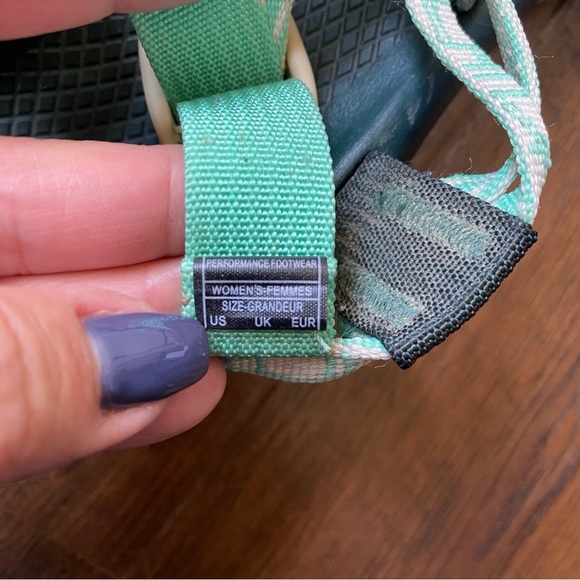 Chaco ZX1 Classic Outdoor Sport Hiking Sandals Pep PineGreen Strap SZ 6 - Picture 10 of 10